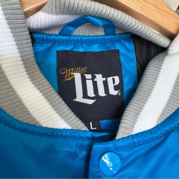 NFL DETROIT LIONS Miller Lite Men’s or Women’s Large Jacket - Blue - Picture 2 of 7